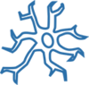 Icon blue neuron